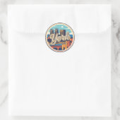 York England Reise Runder Aufkleber (Tasche)