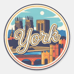 York England Reise Runder Aufkleber