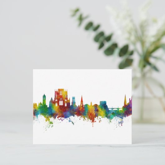 York England Skyline Postkarte (Stehend Vorderseite)