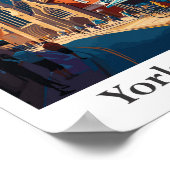 York England Travel Vintag Illustration Poster (Ecke)