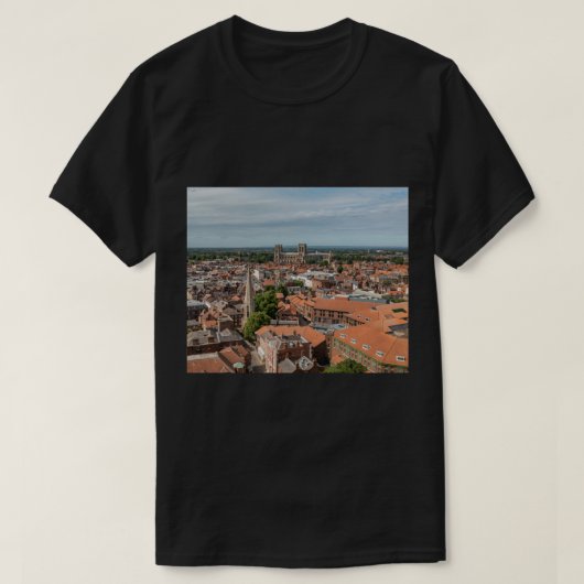 York England UK Rooftops und York Minster Cathedra T-Shirt (Design vorne)