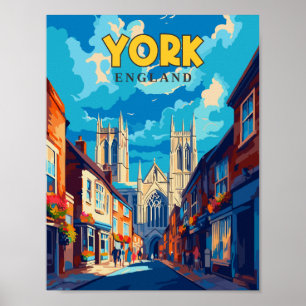 York England Vintage Reise Illustration Poster
