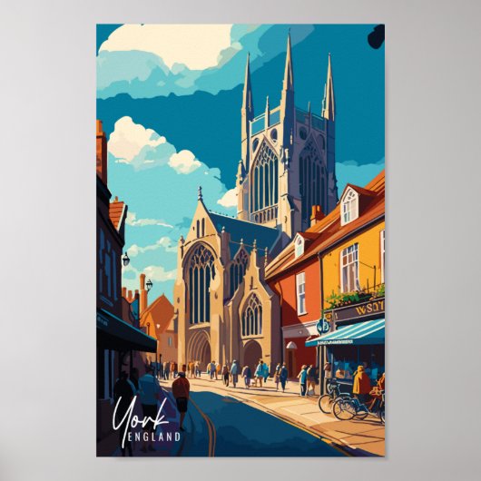 York England Vintage Reise Illustration Poster (Vorne)