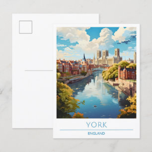 York England Vintage Travel Postkarte