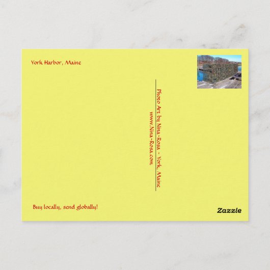 York Harbour, Maine Postkarte (Rückseite)