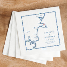 York Maine Map Elegant Wedding