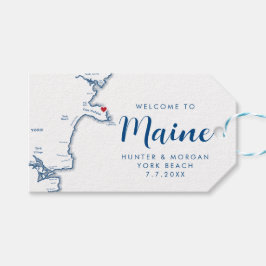 York Maine Map Minimal Moderne Marine Wedding Welc Geschenkanhänger