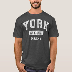 York Maine ME Vintag Sports Establishment Design T-Shirt