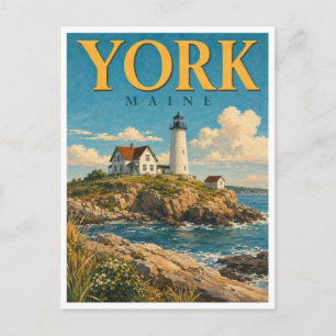 York Maine Nubble Light GeoSaga Postkarte