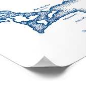 York Maine Wedding Modern Map Gästebuchposter Poster (Ecke)