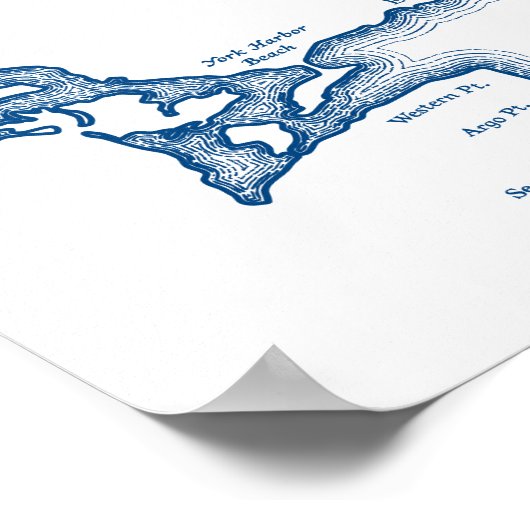 York Maine Wedding Modern Map Gästebuchposter Poster (Ecke)