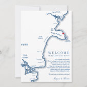 York Maine Wedding Welcome Itinerary Dankeskarte (Vorderseite)