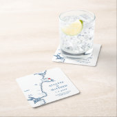 York Maine Wedding Welcome Party Cocktail Hour Rechteckiger Pappuntersetzer (Vor Ort)