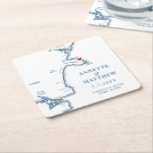 York Maine Wedding Welcome Party Cocktail Hour Rechteckiger Pappuntersetzer (angewinkelt)