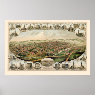 York, PA Panoramic Map - 1879 Poster