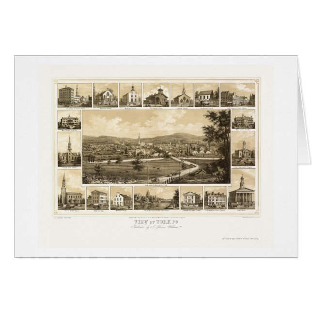 York, panoramische Karte PAs - 1852 (Vorderseite (Horizontal))