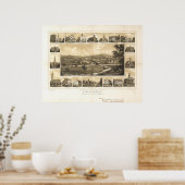 York Pennsylvania 1852 Antike Panoramakarte Poster (Küche)