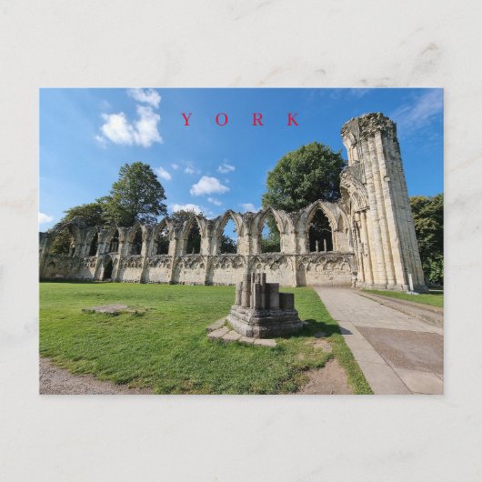 York St.Mary's Abbey-Blick Postkarte (Vorderseite)