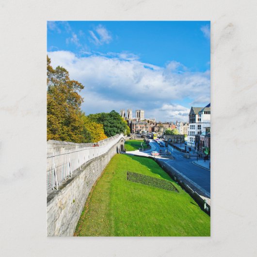 York Walls und Minster Postkarte (Vorderseite)