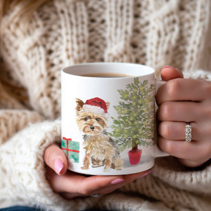 Yorkie 1. Weihnachten Personalisiert Kaffeetasse