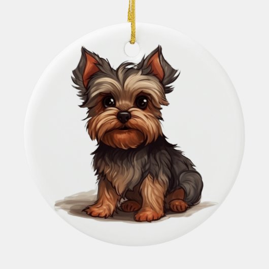 YORKIE -993- KERAMIK ORNAMENT (Hinten)