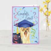 Yorkie Absolvent Karte (Gelbe Blume)