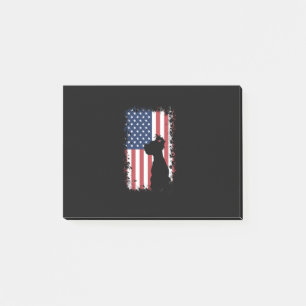 Yorkie amerikanische Flaggen-Silhouette Post-it Klebezettel