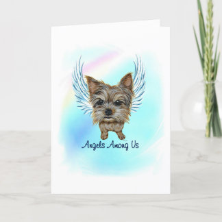 Yorkie Angel Hund Loss Sympathie Karte