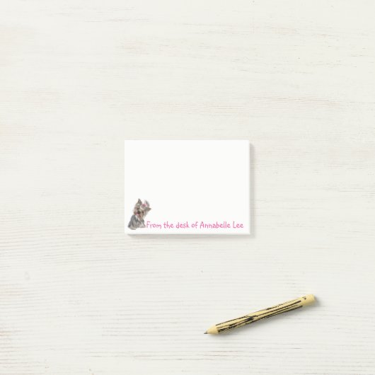 Yorkie Anmerkungen Post-it Klebezettel (Auf Schreibtisch)