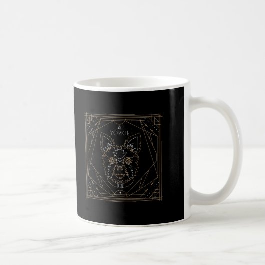 Yorkie Art Deco Zodiac Kaffeetasse (Rechts)