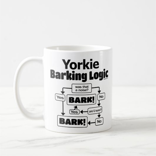 Yorkie Barking Logic Kaffeetasse (Links)