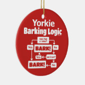 Yorkie Barking Logic Keramik Ornament (Rechts)