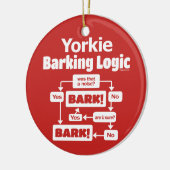 Yorkie Barking Logic Keramik Ornament (Links)