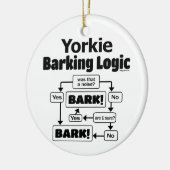 Yorkie Barking Logic Keramik Ornament (Links)