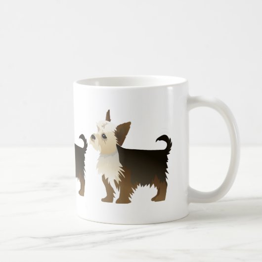 Yorkie Basic Breed Customizing mit Text und Farbe Kaffeetasse (Rechts)
