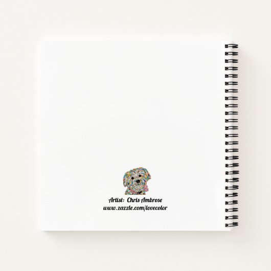 Yorkie Bichon Dog Square Notebook Notizblock (Rückseite)