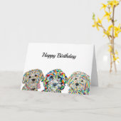 Yorkie Bichon Sheepadoodle Maltipoo Birthday Card Karte (Gelbe Blume)
