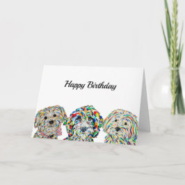 Yorkie Bichon Sheepadoodle Maltipoo Birthday Card Karte