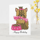 Yorkie Birthday Card Karte (Gelbe Blume)