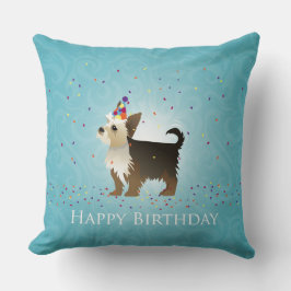 Yorkie Birthday Design Kissen