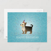 Yorkie Birthday Design Postkarte (Vorne/Hinten)