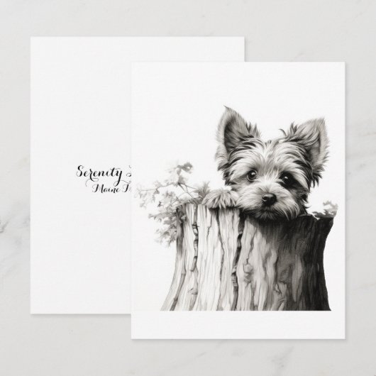 Yorkie Blank Mitteilungskarten (Vorne/Hinten)