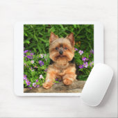 Yorkie Blumen Mousepad (Mit Mouse)