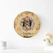 Yorkie bricht durch Papiertücher Uhr! ~ Große Wanduhr (Zuhause)