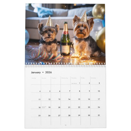 Yorkie Calendar Kalender (Jan 2026)
