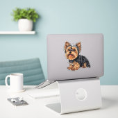 Yorkie Charm Yorkshire Terrier Aufkleber (Laptop auf Schreibtisch)