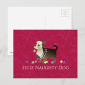 Yorkie Christmas Design Feiertagspostkarte (Vorne/Hinten)