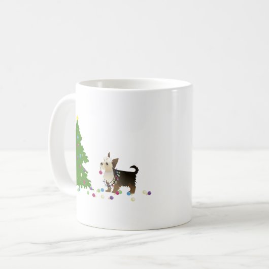 Yorkie Christmas Design Kaffeetasse (Vorderseite Links)