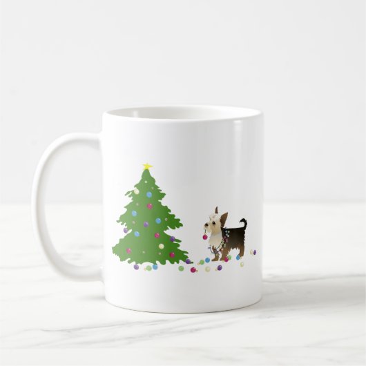 Yorkie Christmas Design Kaffeetasse (Links)