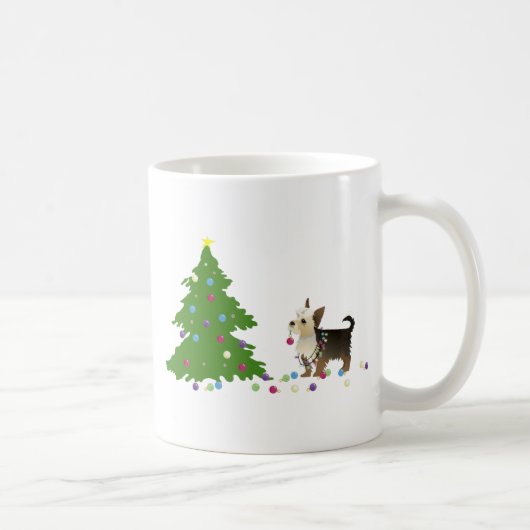 Yorkie Christmas Design Kaffeetasse (Rechts)